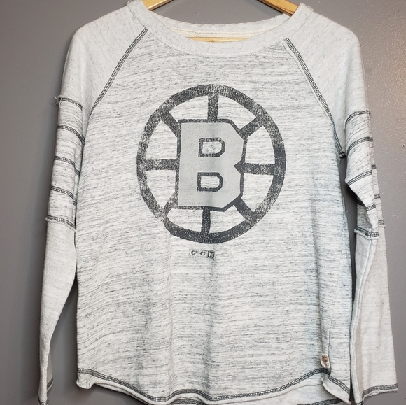 NHL Boston Bruins Raw Edge Raglan Sweatshirt - Picture 2 of 11